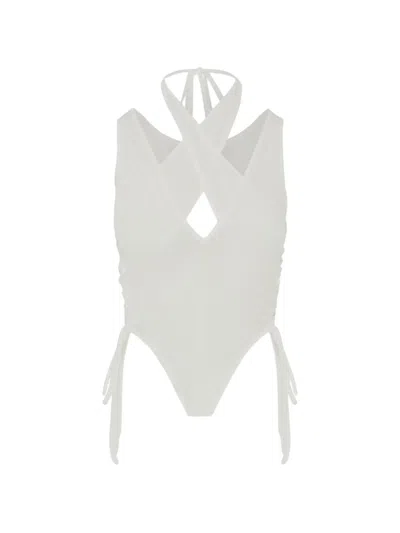 Srvc Studio Bibi Cut-out Halterneck Top In Gray