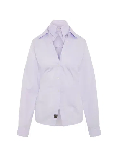 Srvc Studio Breakfast Layered-collar Shirt In Purple