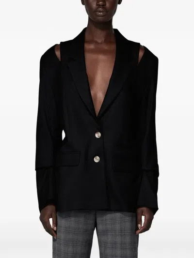 Srvc Studio Breakfast Structured-shoulder Blazer In Black