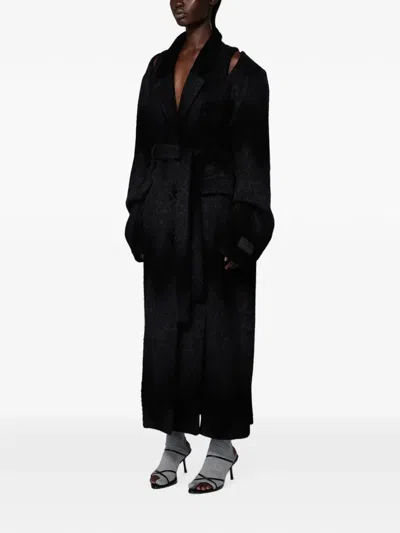 Srvc Studio Breakfast Zip-detail Belted Coat In Black