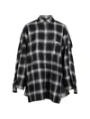Srvc Studio Check-pattern Deconstructed Shirt In Black