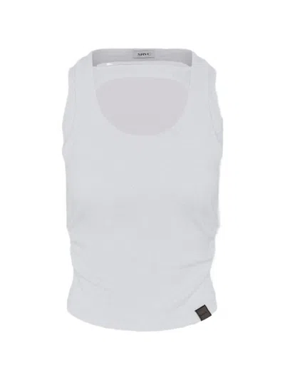 Srvc Studio Cut-out Ruched Tank Top In Gray