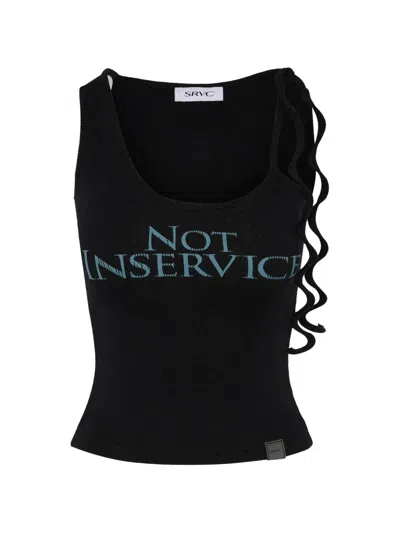 Srvc Studio Graphic-print One-shoulder Top In Schwarz