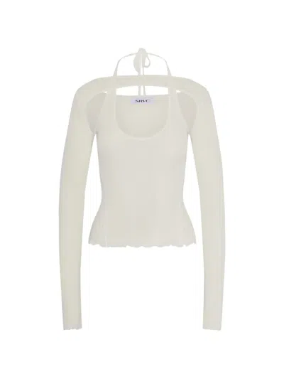 Srvc Studio Harness Cut-out Top In White