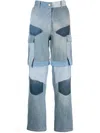 Srvc Studio High-rise Straight-leg Cargo Jeans In Blau