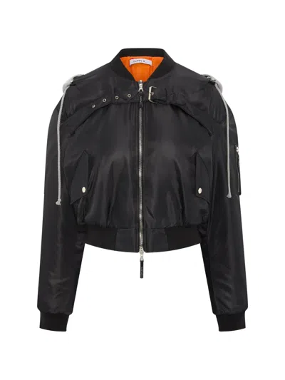 Srvc Studio Hood-detail Bomber Jacket In Black
