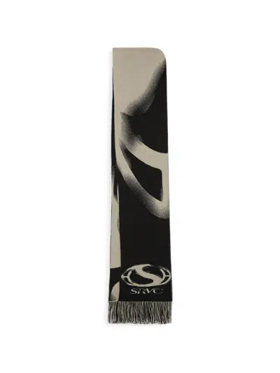 Srvc Studio Jacquard Hooded Scarf In Black