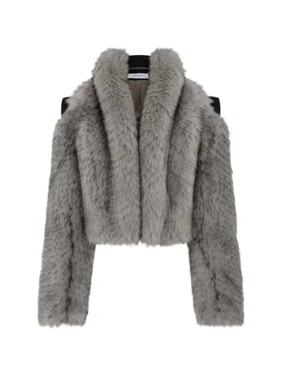 Srvc Studio Lyra Faux-fur Jacket In Gray
