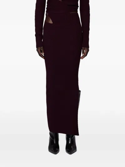 Srvc Studio Marshal Cut-out Ribbed Skirt In Red