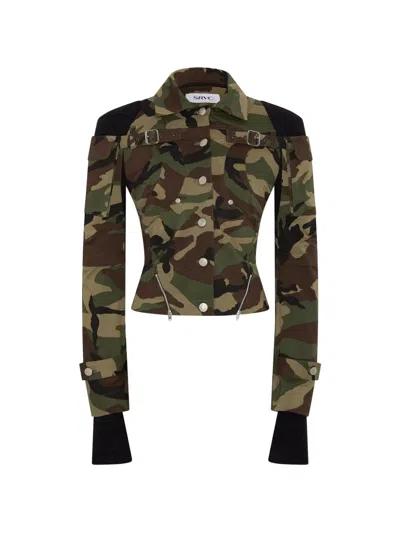 Srvc Studio Mecha Camouflage Cargo Jacket In Multi