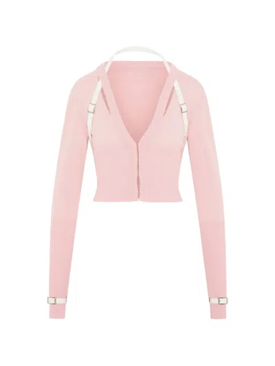 Srvc Studio Nocturne Buckled-detail Cardigan In Pink
