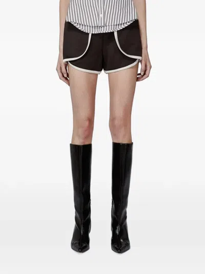 Srvc Studio Origami Contrast-binding Shorts In Black
