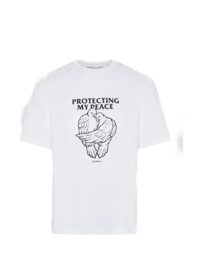 Srvc Studio Protecting My Peace Graphic-print T-shirt In White