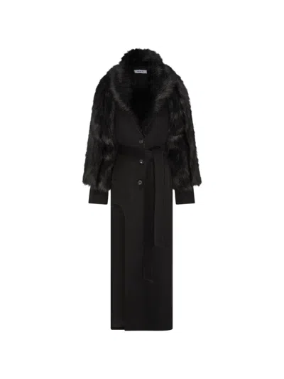 Srvc Studio Raven Faux-fur Trim Coat In Multi