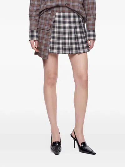 Srvc Studio Rhea Check Flannel Mini Skirt In Blue