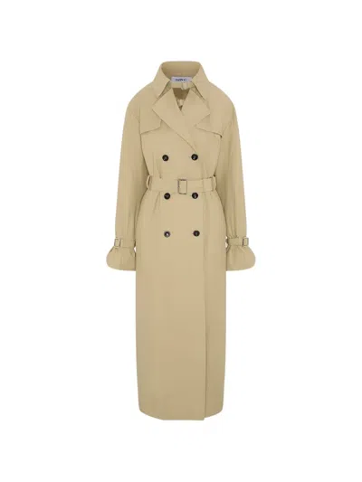 Srvc Studio Seren Double-breasted Trench Coat In Gray