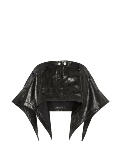 Srvc Studio Serpentine Asymmetric Leather Skirt In Black