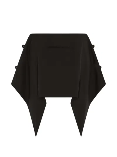 Srvc Studio Serpentine Asymmetric Tailored Mini Skirt In Black