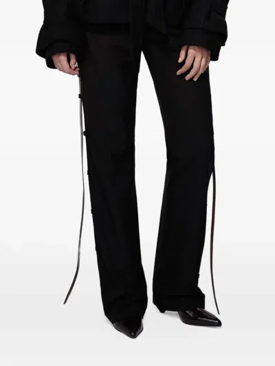 Srvc Studio Serpentine Loop-detail Trousers In Black