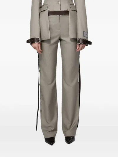 Srvc Studio Serpentine Loop-detail Trousers In Gray