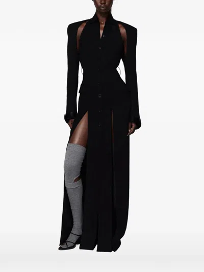 Srvc Studio Serpentine Shoulder Cut-out Coat In Black