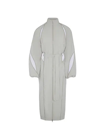 Srvc Studio Slash Zip-fastening Coat In Gray
