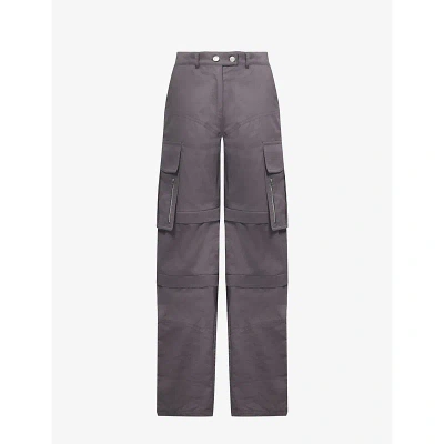 Srvc Womens Anthracite Tradesman Patch-pocket Cotton Trousers