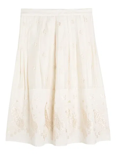 S.s. Daley Ada Embroidered Midi Skirt In Neutral
