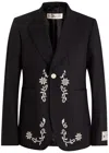 Shop S.s. Daley Ss Daley Albert Cross-stitch Embroidered Wool Blazer