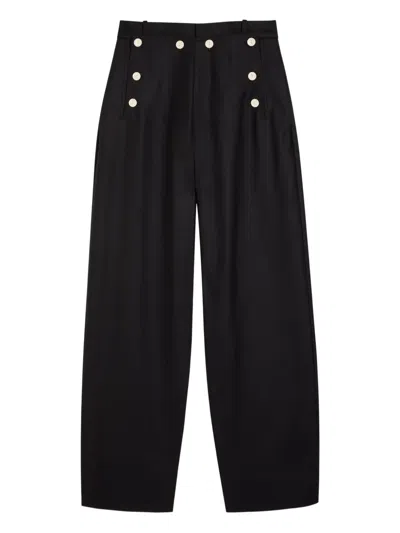 S.s. Daley Button-detail Trousers In Black