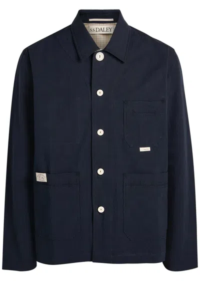 S.s. Daley Ss Daley Clarence Cotton-blend Poplin Overshirt In Blue