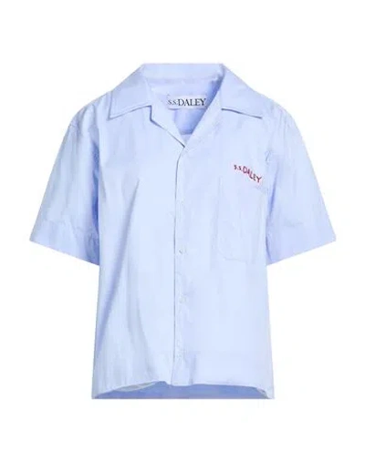 S.s. Daley S. S.daley Woman Shirt Sky Blue Size Xl Cotton