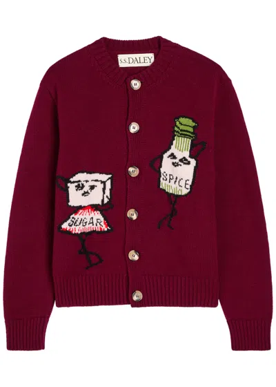 S.s. Daley Ss Daley Sugar And Spice Wool Cardigan In Burgundy