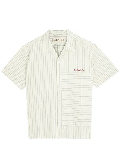 S.s. Daley Ss Daley Turing Textured-stripes Cotton Shirt