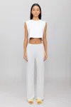 Leset Boxer Pointelle-knit Cotton Pants In Cloud