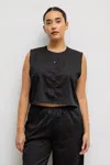 Leset Yoko Crewneck Vest In Black