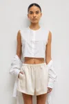 Leset Yoko Crewneck Vest In White
