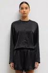 Leset Barb Crew Cardigan In Black