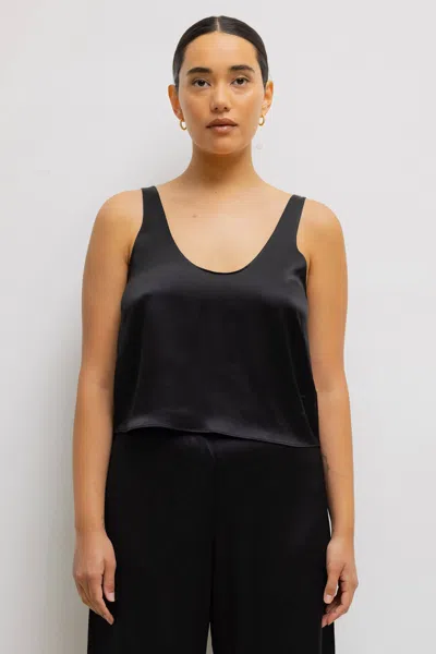 Leset Barb Scoop Tank In Black