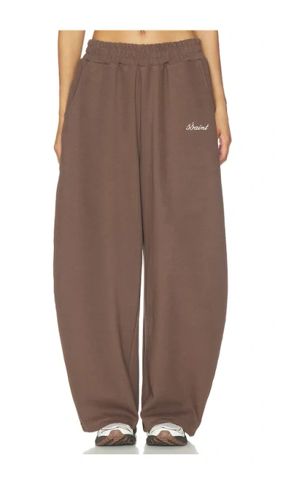 Ssaint Barrel Pants In Brown