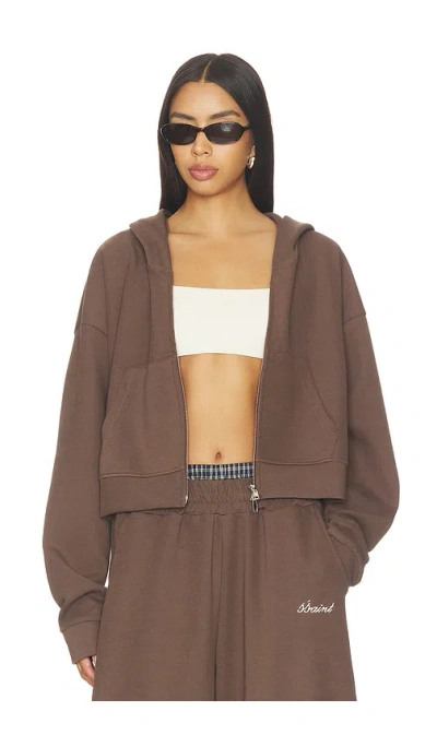 Ssaint Cropped Hoodie In Brown