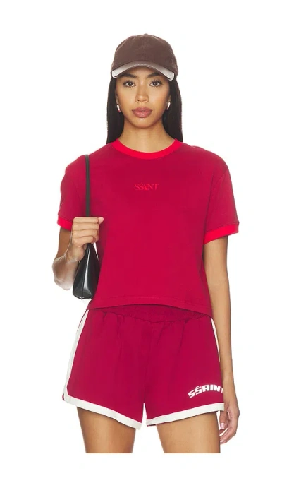 Ssaint Logo Baby Tee In Red