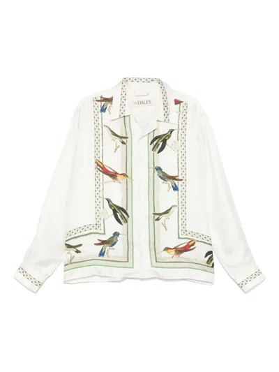 S.s.daley Bird-print Shirt In White