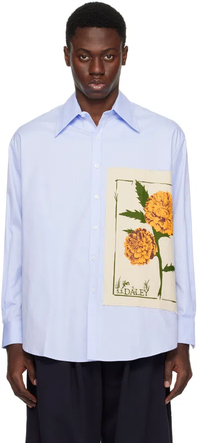 S.s.daley Blue Patch Shirt In Blue Multi
