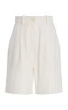 S.s.daley Clement Pleated Wool Shorts In White