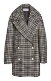 S.s. Daley Cora Wool-blend Pea Coat In Black,white