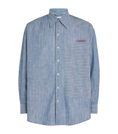 S.s.daley Cotton Stripe Embroidered Shirt