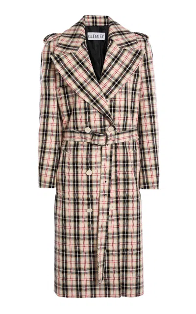 S.s. Daley Eve Plaid Cotton Trench Coat In Plaid