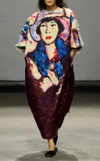S.s. Daley Margaret Hand Felted Cotton Dress In Multi