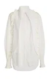 S.s. Daley Marianne Ruffle Cotton Shirt In White